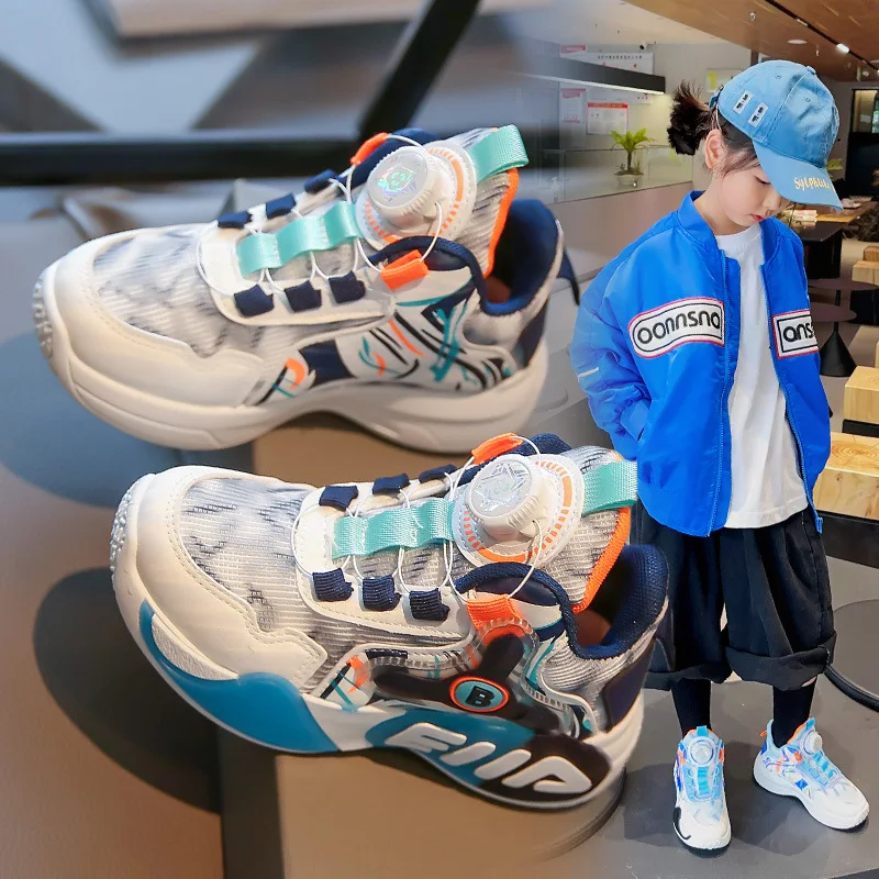 Children Luxury Sneakers Boy Shoes 2023 New Kids Casual Sneakers White Leather Shoes Girls Running Sports Tennis Shoes for Boy