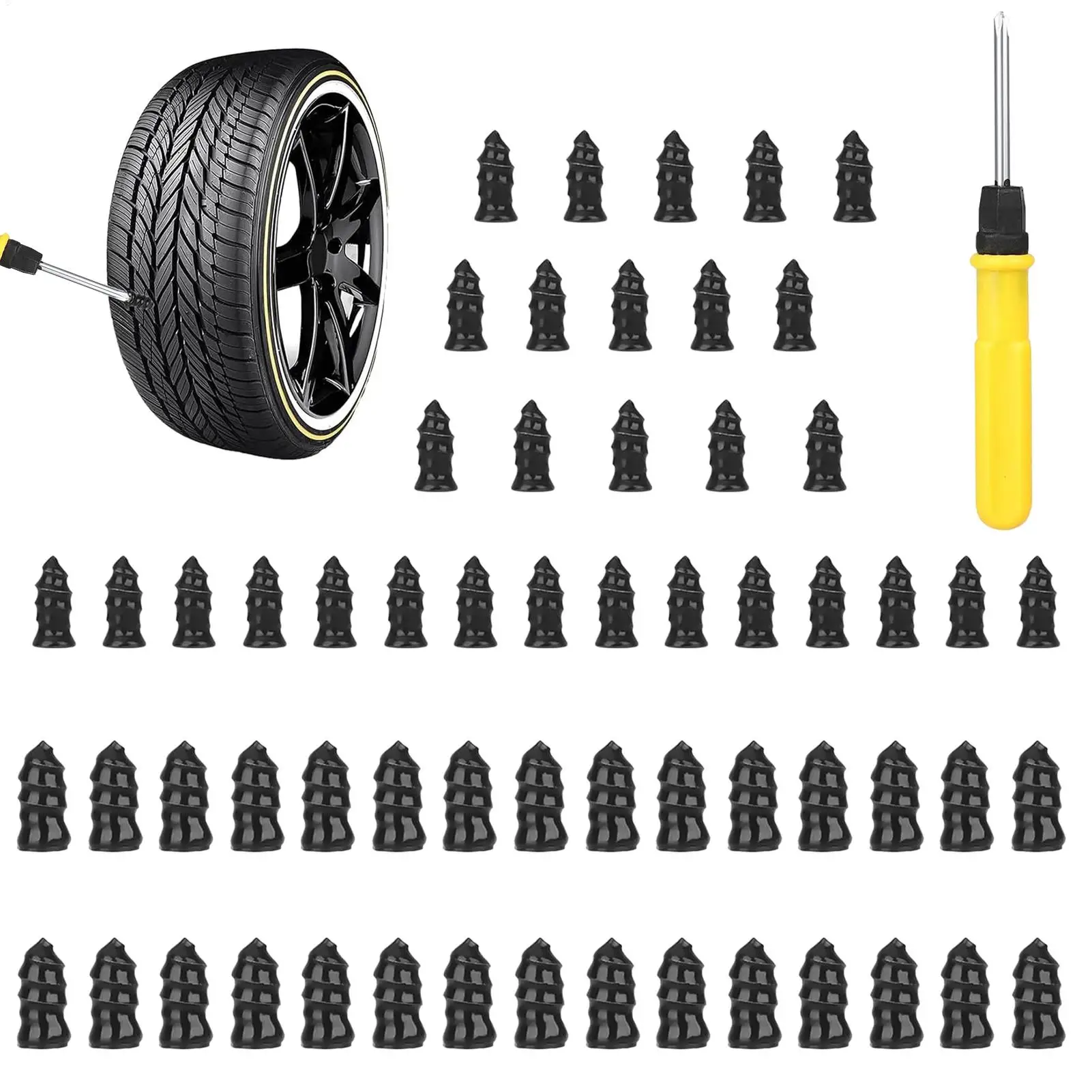 

Резиновые винты для ремонта шин, шпильки для ремонта проколов шин, шипы с отверткой, заглушки для колес, шпильки для инструментов для проколов для авто, грузовика