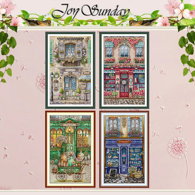 

Stores Covered With Flowers Patterns Counted Cross Stitch Set 11CT 14CT 16CT Stamped DMC Cross-stitch Kit Embroidery Needlework