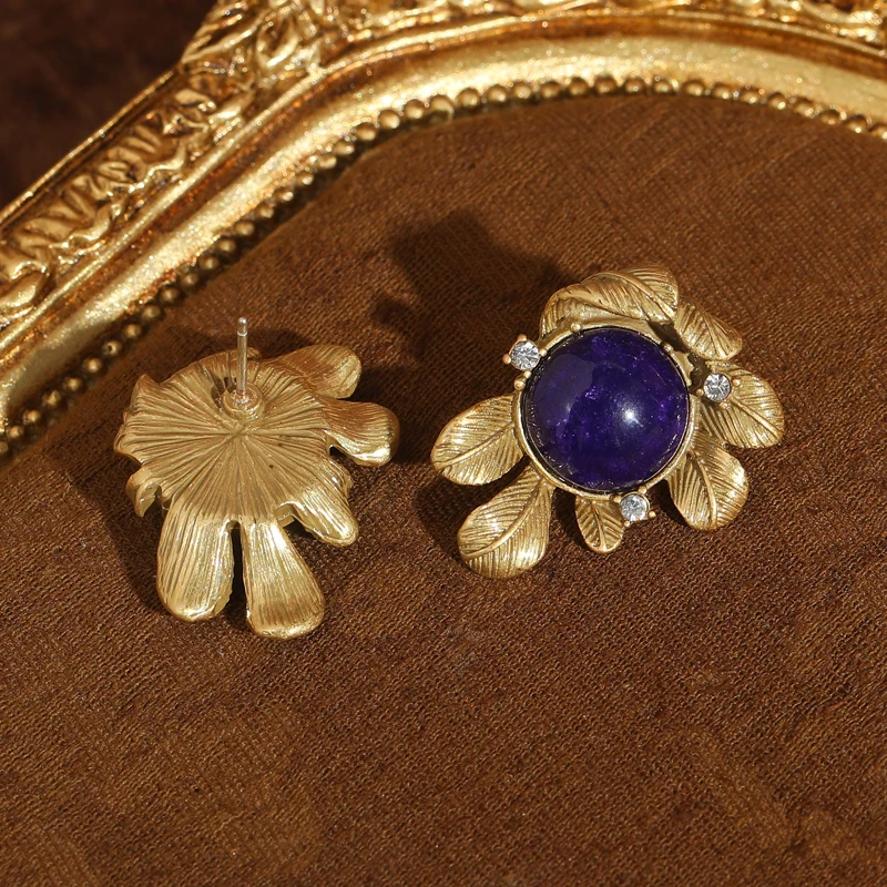 Vintage Leaves Purple Earrings - Vintage Fashion Trends 2026 评论和价格