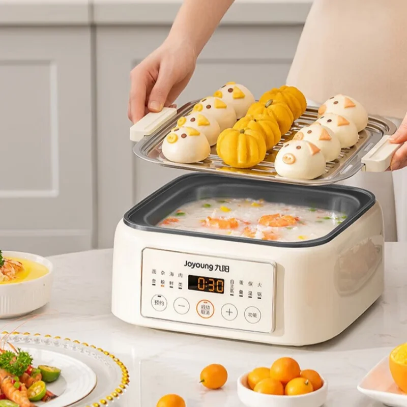 Joyoung كبير 10L وعاء باخرة كهربائي متعدد الأغراض طباخ طبقة مزدوجة تبخير الكعك إناء/ قدر 24H الدفء قدر الغذاء البخاري 220 فولت