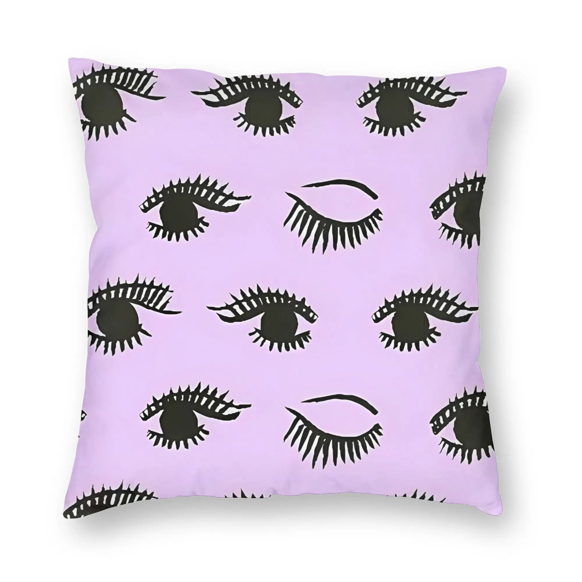 Pillow Case Eyelash Velvet Print Beauty Glam Closed Eyes Print  Pillow Cover For Sofa Bedroom Home Decor Funny Pillowcases