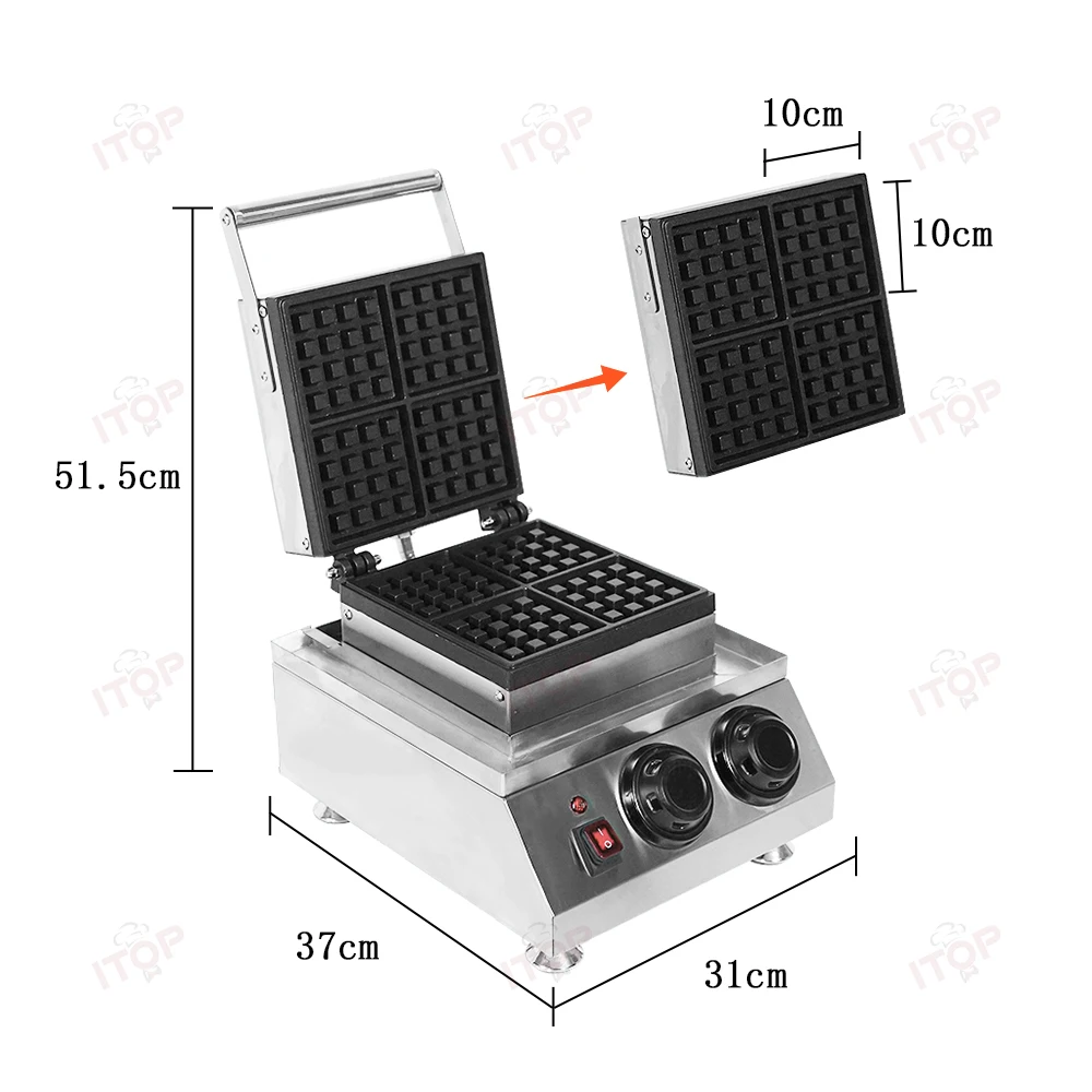 ITOP 133, sterownik cyfrowy, maszyna do gofrów, nieprzywierająca, patelnia, gofrownica, wypiekacz do chleba, maszyna do przekąsek 300℃ 110V 220V