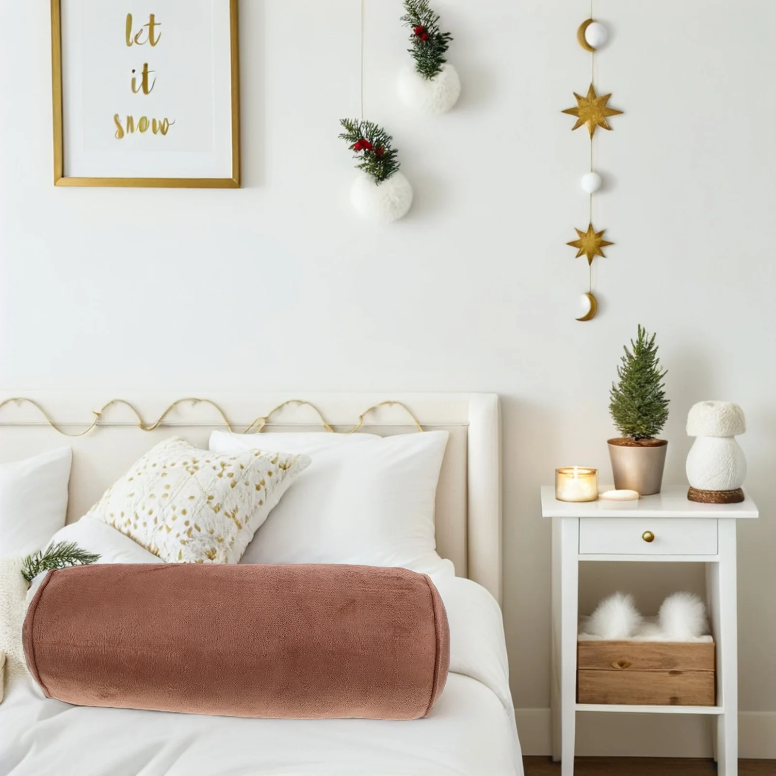 

Memory Foam Neck Roll Pillow Round Cylinder Support for Foot Waist Sleeping Yoga Bed Cushion Comfortable Portable Home Office