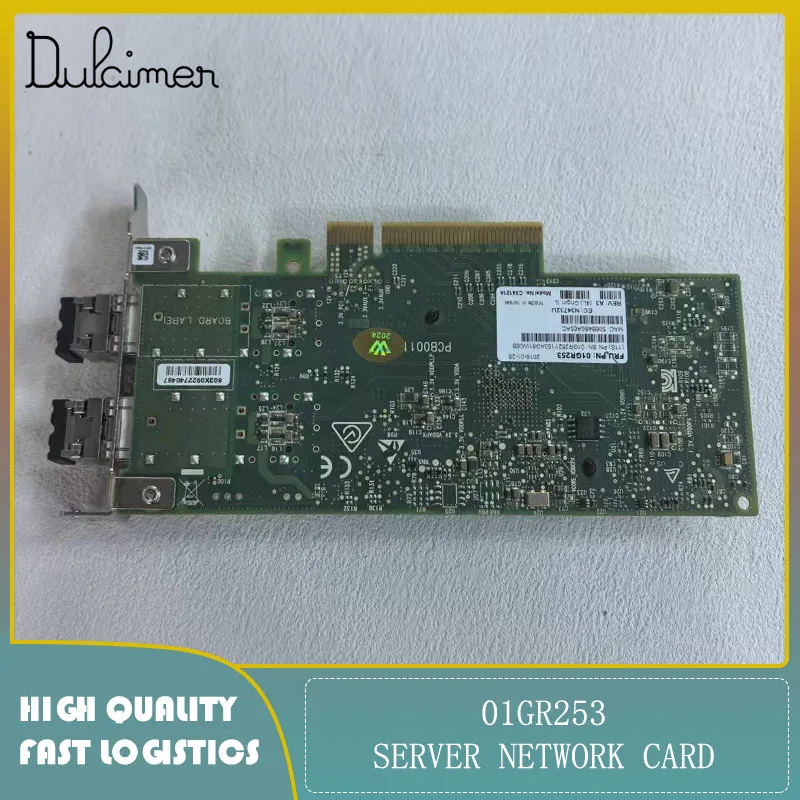 Server network card 01GR253 ConnectX-4 Lx Dual-Ports SFP28 25Gbps Gigabit Ethernet PCI Express 3.0x8 Network Adapter USED