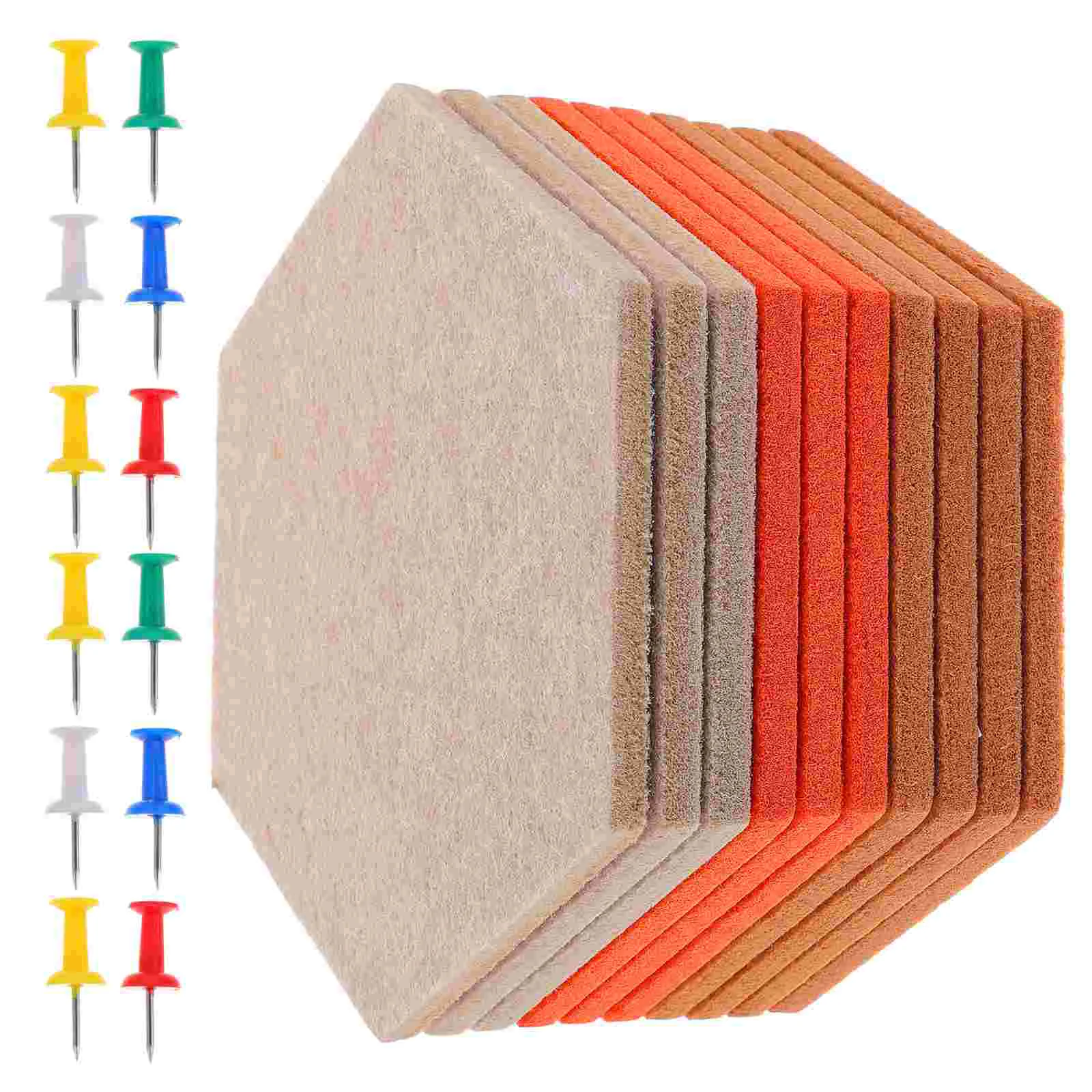 10 Pcs Hexagonal Felt Board Memo Wall Pin Decoration Picture Adhesive Polyester Bulletin Office Tiles