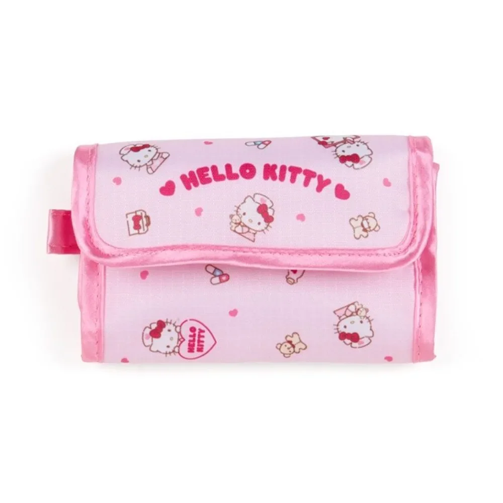 

Hello Kitty Storage Bag Portable Folding Zipper Anime Cotton Sticks Pill Storage Bag Family Travel Medical Emergency Kit