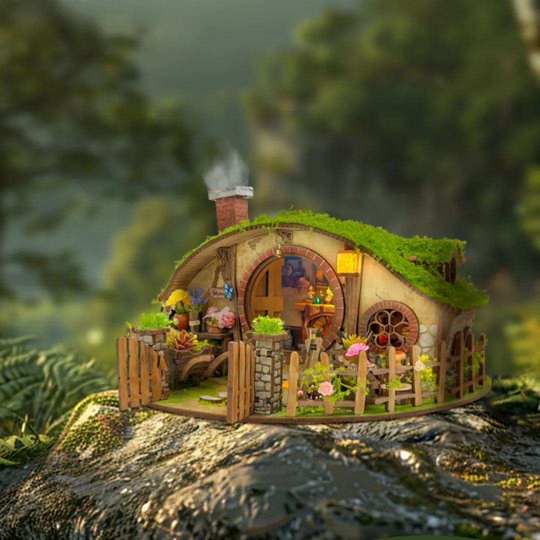 DIY Miniature House 'Fantasy Ring Cottage'  3D Wooden Puzzle Nature Style Model Kit, Home Office Shelf Decor, Creative Gift