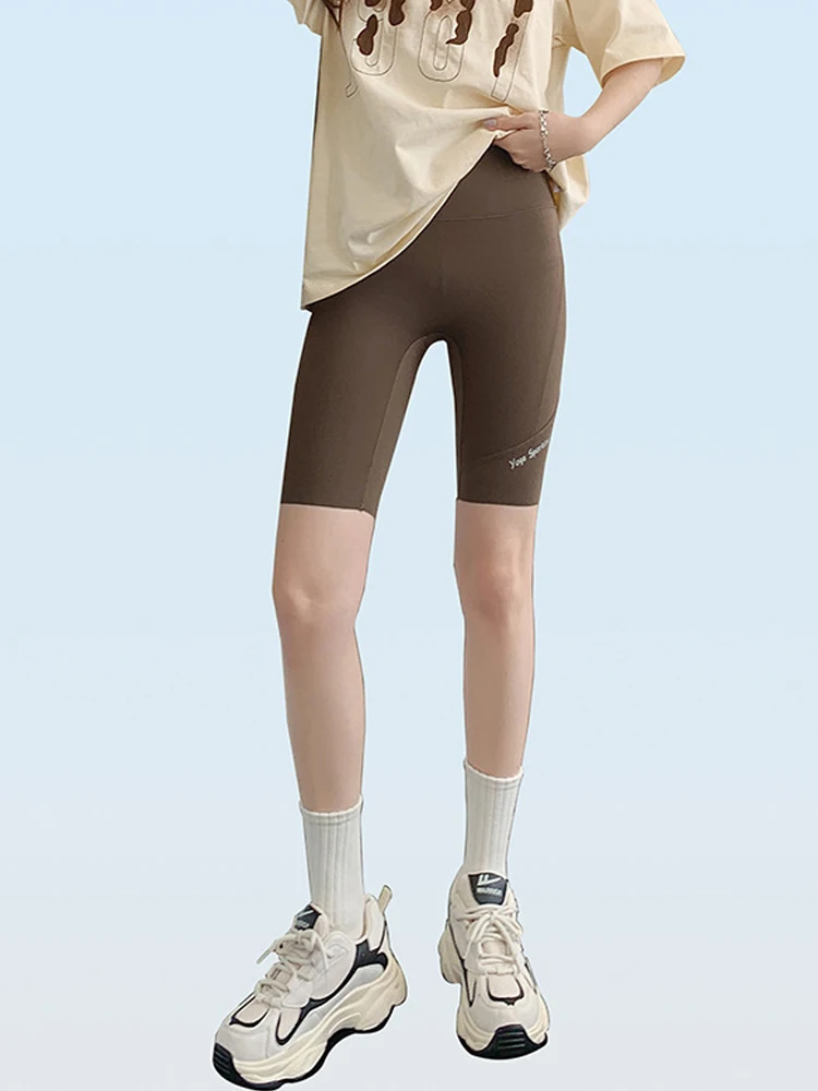 

2025 Summer New Ice Silk ark Pants Women's Outdoor Wear Fitn Yoga Thin Five ket High Waist Biking Gymming Tights