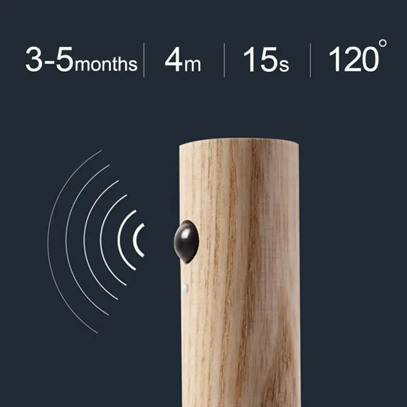 Magnetic Wood Wireless Night Lamp Rechargeable PIR Motion Sensors Led Wall Light for Living Room Under Cabinet Kitchen Lighting