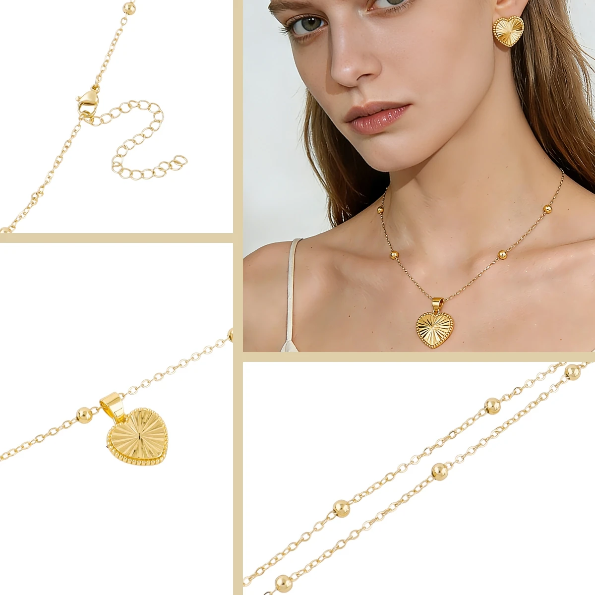 Romantisches 2-teiliges Schmuckset mit Anhänger, Halskette und Ohrringen, perfekt für Frauen, Bräute, Hochzeiten, Geschenke und Mädchen-Geburtstage – Detail 38