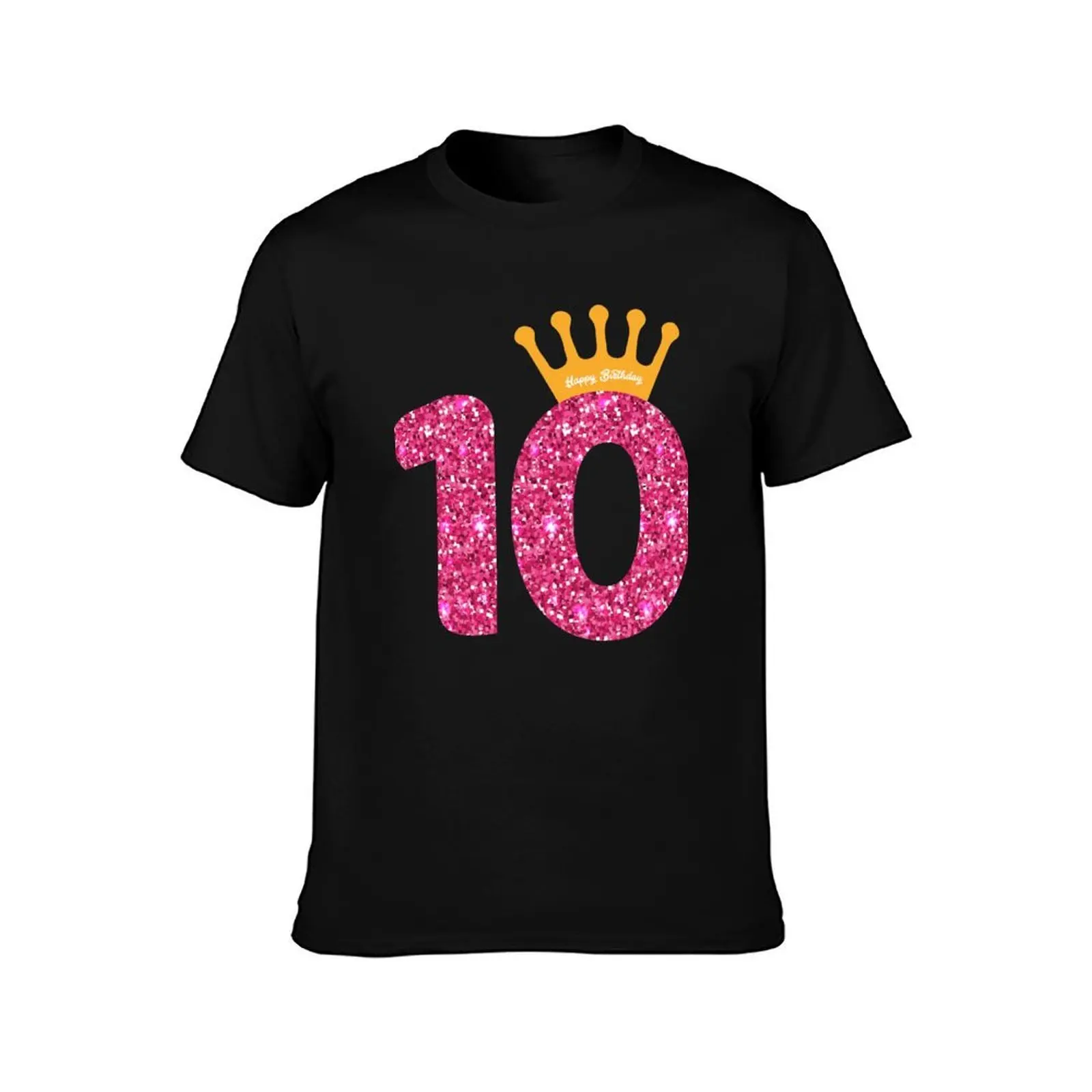 10th Queens Crow Happy Birthday for Girls T-Shirt, Summer Casual Cotton Tee, Oversized Streetwear Tops, Vintage Graphic Print