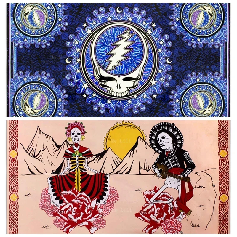 Синие благодарные мертвецы украсят ваше лицо череп мексиканский день мертвецов Противоскользящий ковер от Ho Me Lili для кухни современные декоративные коврики