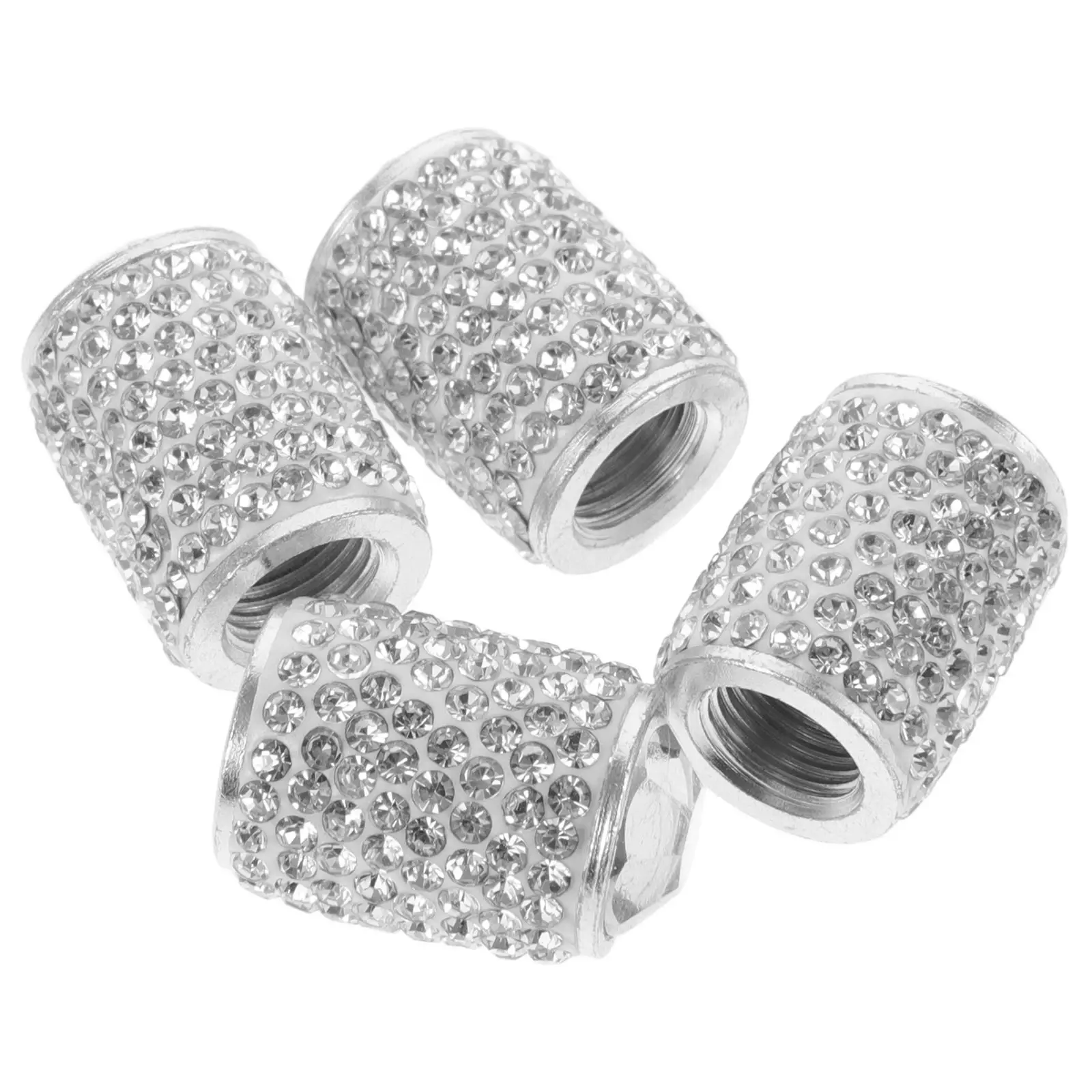 

4pcs Rhinestone Valve Stem Caps Bling Car Accessories Aluminum Alloy Sealing Ring Tire Covers for Cars Valve Caps