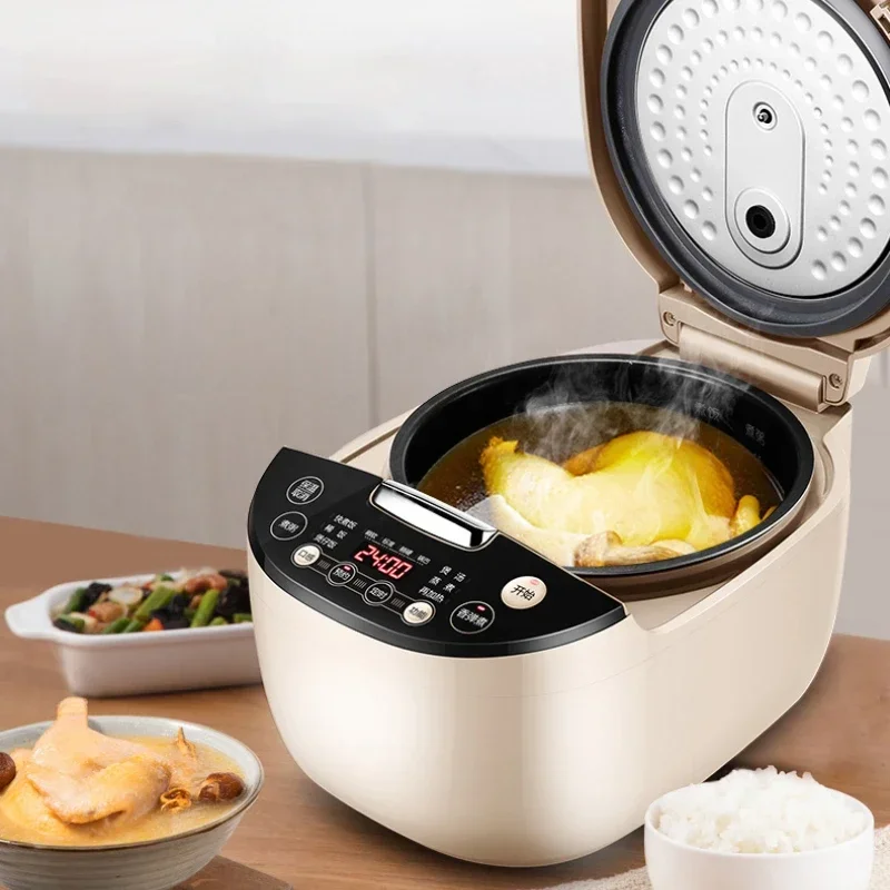 Rice Cooker Household 4-Person Multi-Functional Intelligent 4L Rice Cooker Large Capacity Soup Cooking Dual-Use