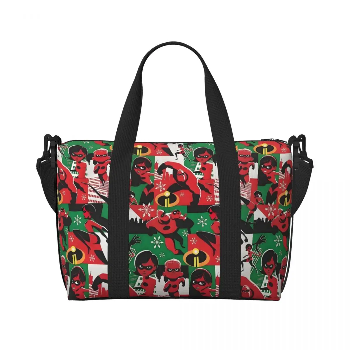 

Custom The Incredibles Tote Bag Women Large Capacity Superhero Film Gym Beach Shoulder Travel Bag