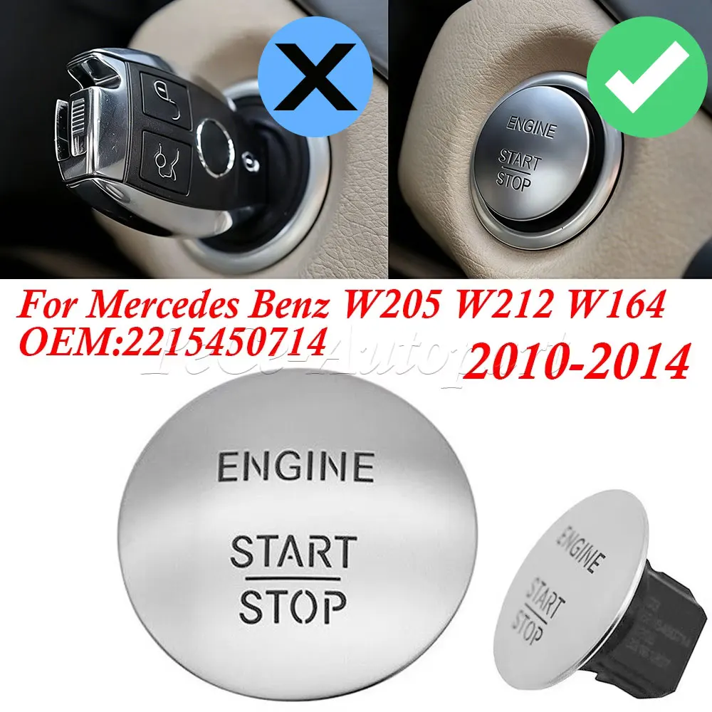 Interruptor de encendido del motor del coche con botón pulsador Go Start Stop sin llave 2215450714   Para Mercedes Benz W205 W212 W164 W166 W221