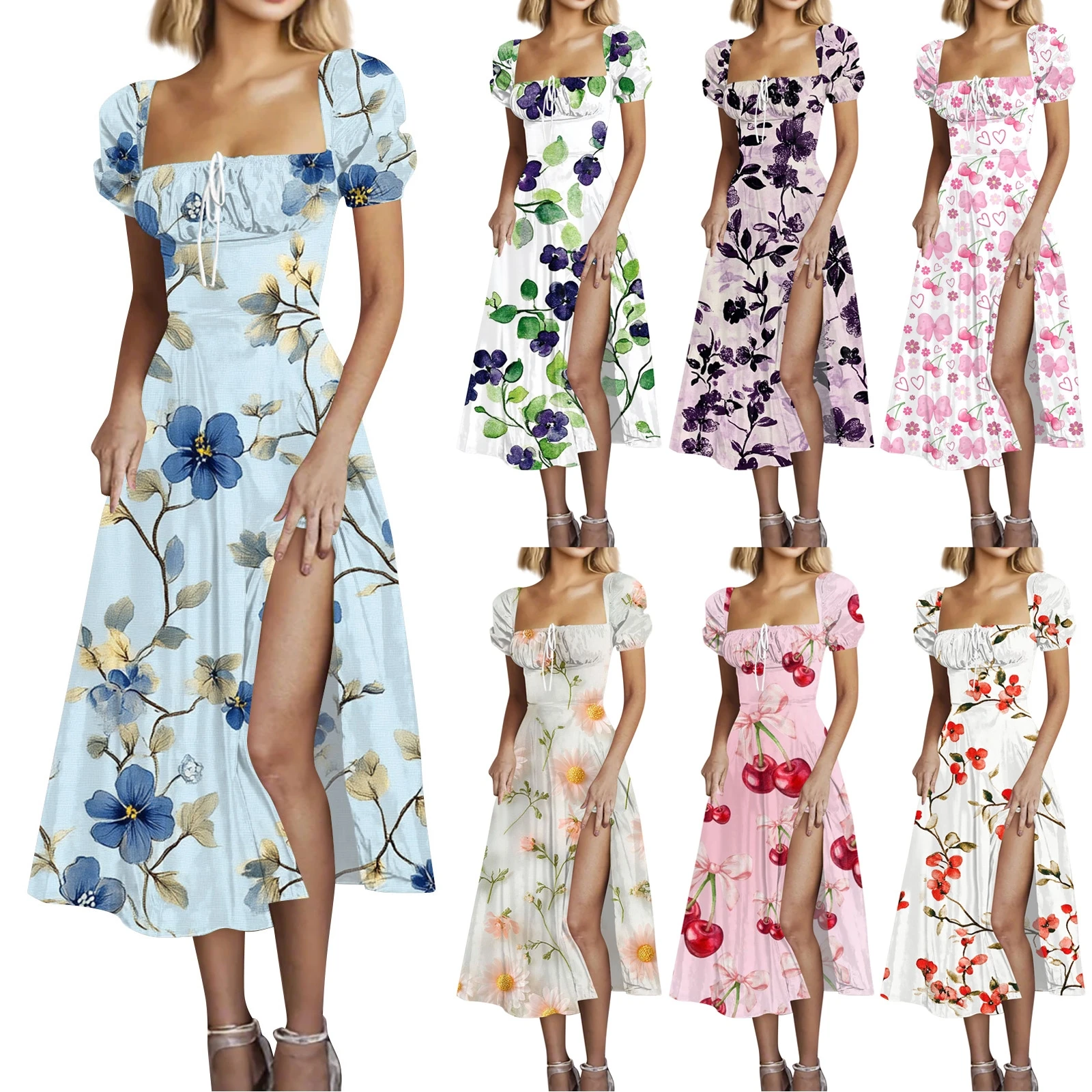 

Spring 2025 Digital Print Asymmetrical Dr Women's Faion ort Sve Midi Waist Polyester Gored Skirt Date Night Dr