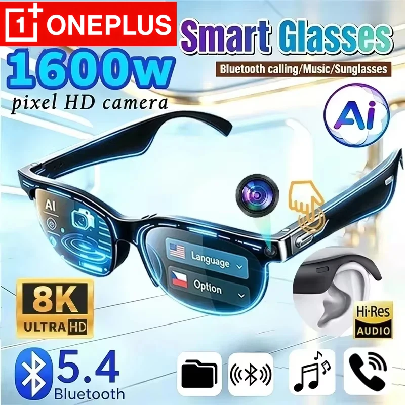 OnePlus AI Smart GlassesTranslation Listening To Music Bluetooth Conversation Recording  Smart Sunglasses for Men Women 2026 New