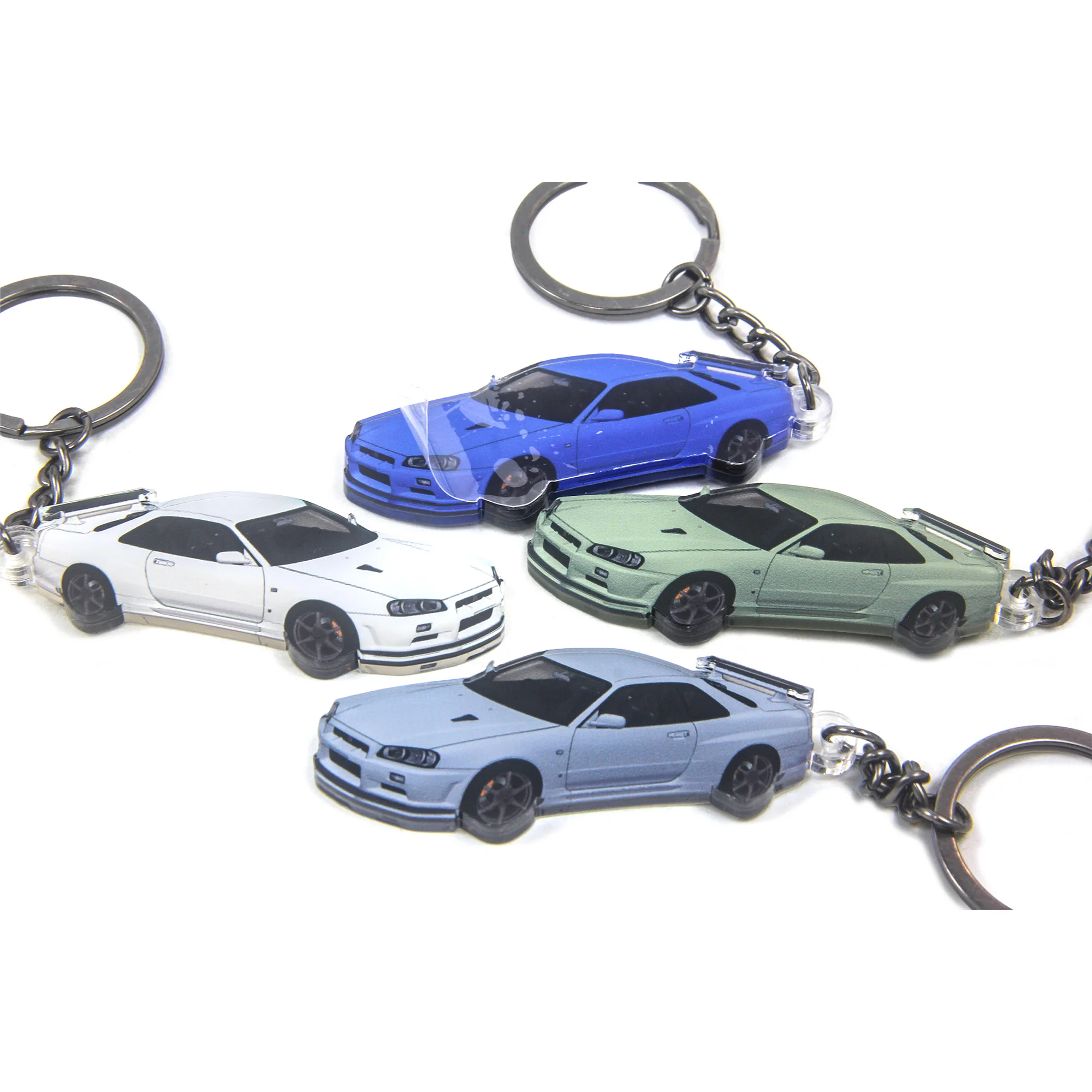 

2000 Nissan Skyline GT-R R34 Acrylic Keychain Car Accessories Key Ring Original Style Car SUV Keychain Cool Gift for Men Boys