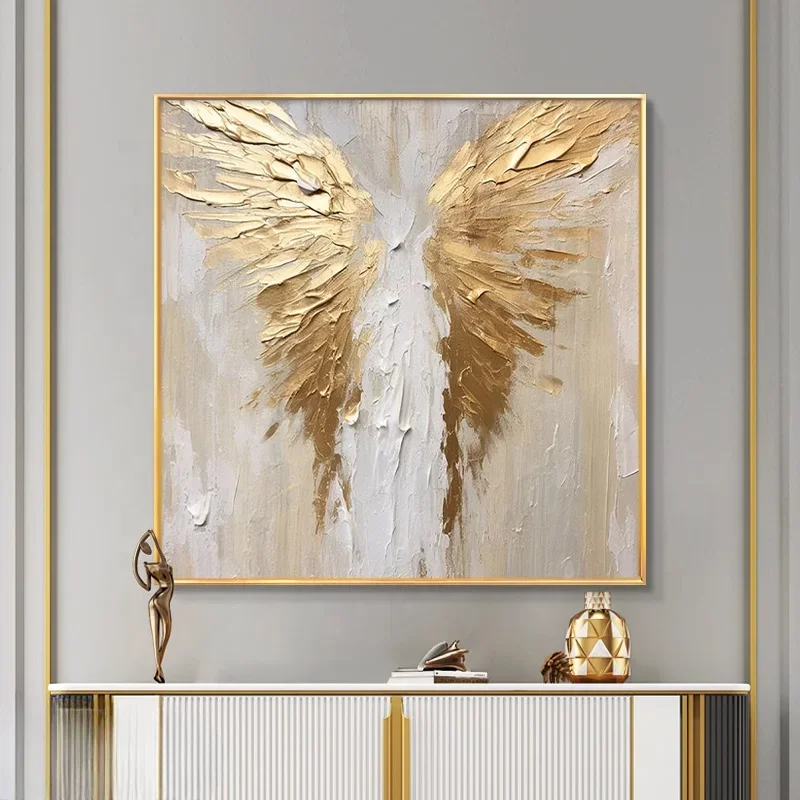 

Simple Golden Wing Canvas Painting Custom Modern Wall Arts for Home Wall Decor Creative Design