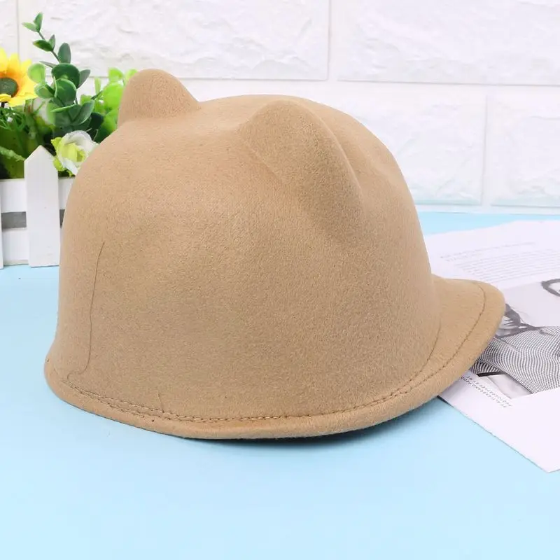 New Winter Women Girl Wolle Derby Devil süße für Katzenohren Bowler