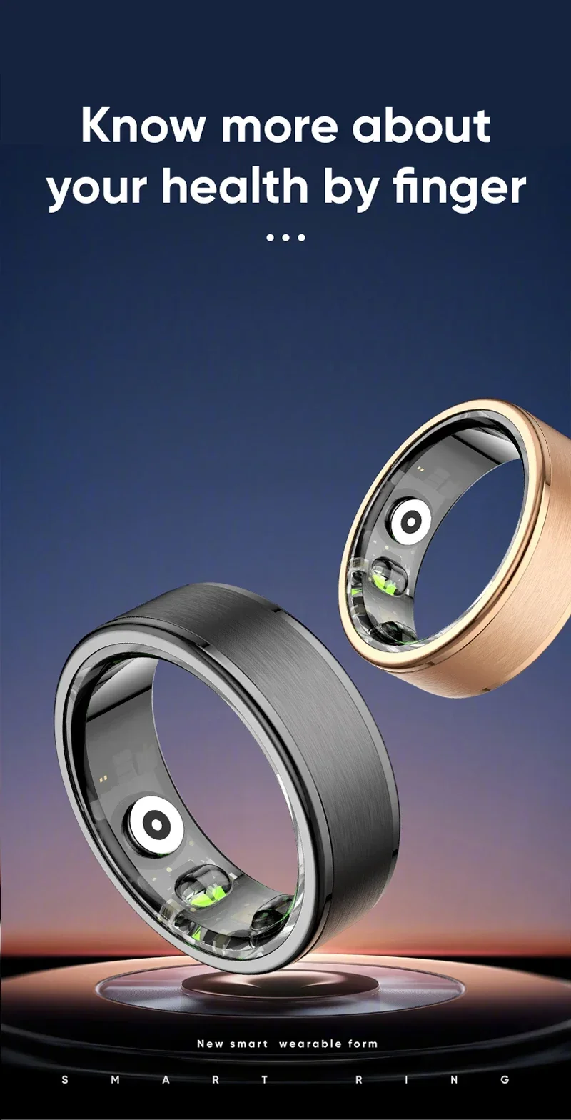 Anillo Inteligente R03 R02 para hombre y mujer, accesorio deportivo con control del ritmo cardíaco y de la salud, para Android e IOS, 2024