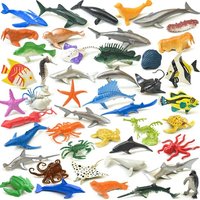 56pcs/set Plastic Simulated Sea Life Toy Model Realistic Marine Animals Whale Shark Dolphin Turtle Toys For Kids Christmas Gifts