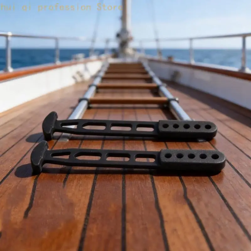 Teleskop-Bootsleitergurt, fester Verriegelungsgurt, schwarzer Gummi-Halter H8WE – Detail 4