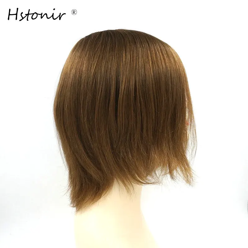 Hstonir Human Hair  Accessories For Women Injection Pu Unisex Postiche European Remy Hair Piece Thinning Hair Men Toupee H076