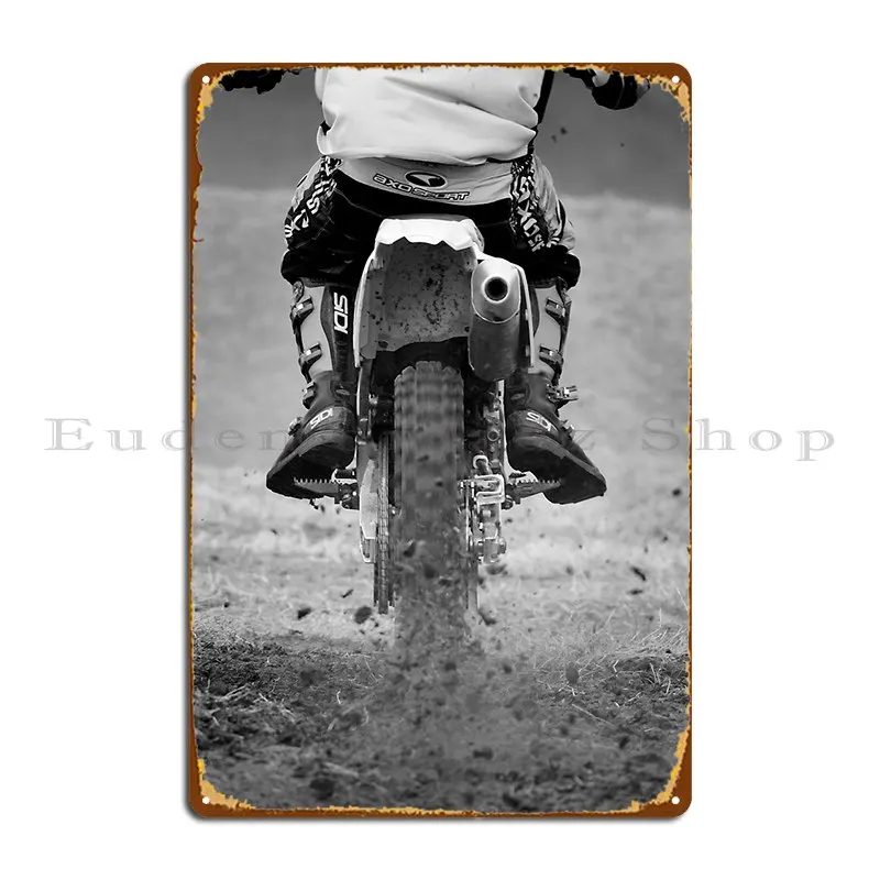 Moto X Motorcycle Kicking Up The Dirt Metal Sign Kitchen Party Garage Party Plates Iron Tin Sign Poster