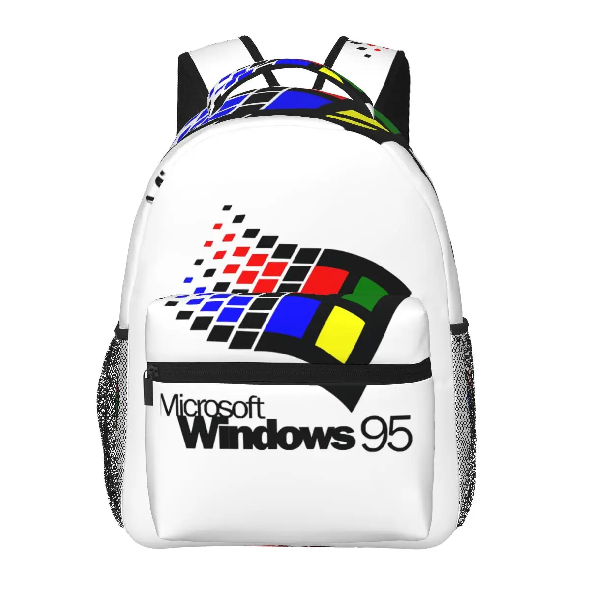 Windows 95 Geeks Nerd Mesh Backpacks Boys Girls Bookbag Students School Bags Cartoon Laptop Rucksack Shoulder Bag Large Capacity