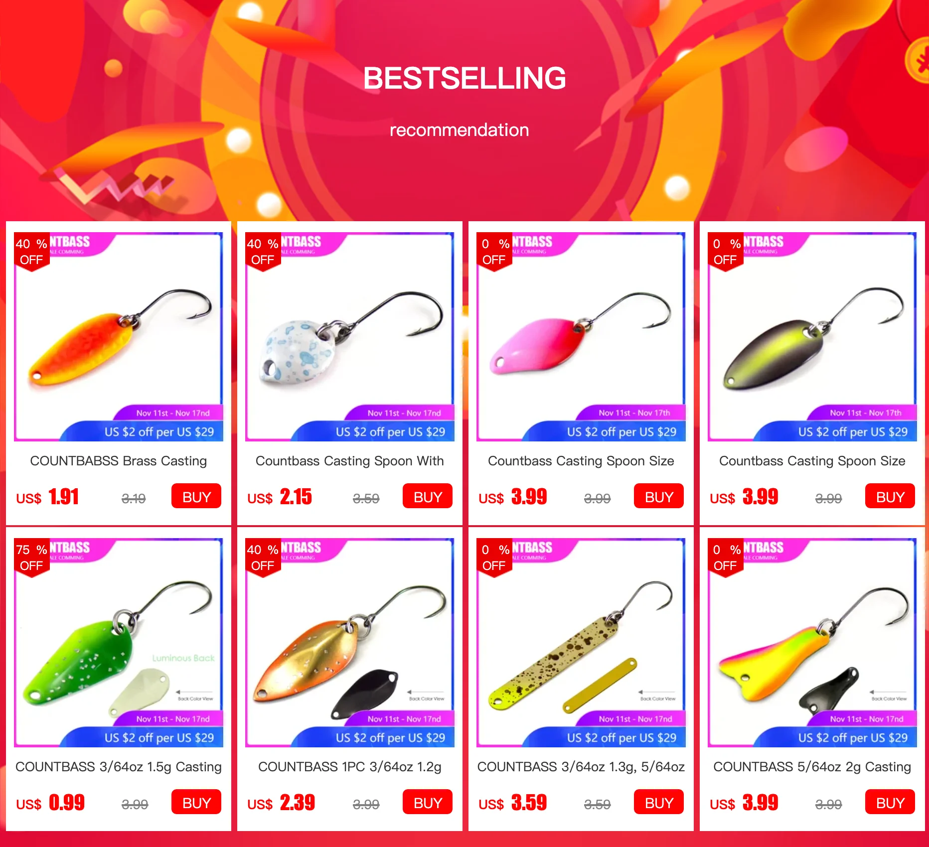 Countbass-Gusslöffel mit koreanischem Einzelhaken, Größe 30 x 13,5 mm, 3 g, 7/64 Unzen, Lachsforellen-Barsch-Angelköder, Crappie-Fischköder – Detail 1