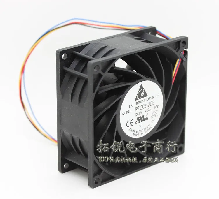 Large Air Volume Delta Delta PFC0912DE 9238 12V 4.32A 9CM Server Cooling Fan