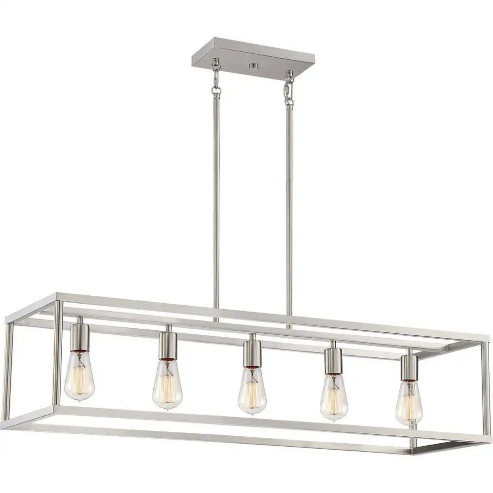 Bailey Street Home 71-Bel-2539200: Stylish 5-Light Island Chandelier with Brushed Nickel Finish