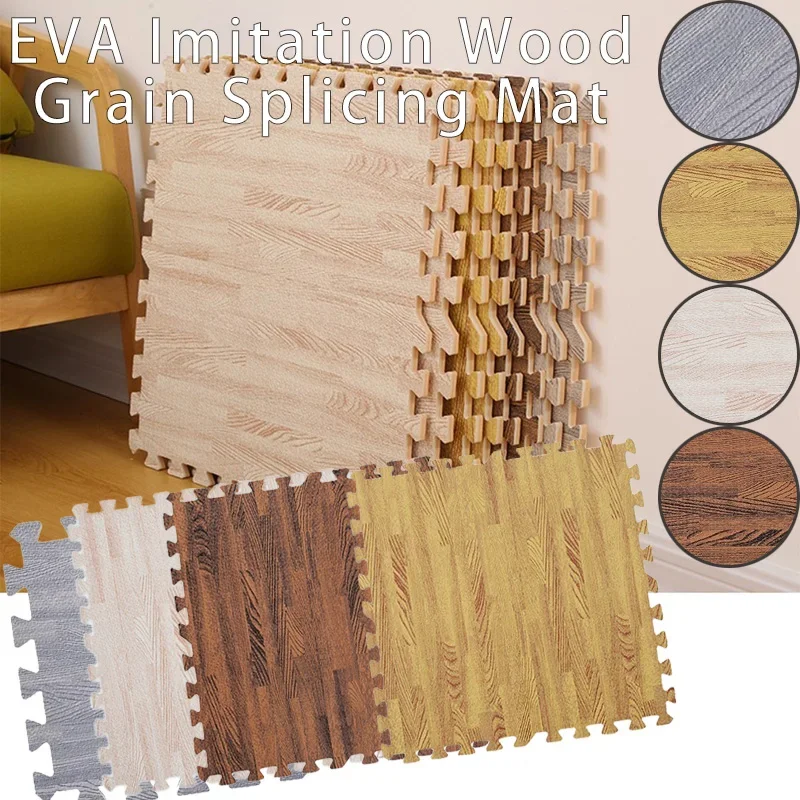 EVA Imitation Wood Grain Splicing Mat Foam Kids Crawling Mat Puzzle Thickened Floor Mat Game Mat Crawling Carpet Gift 30x30cm