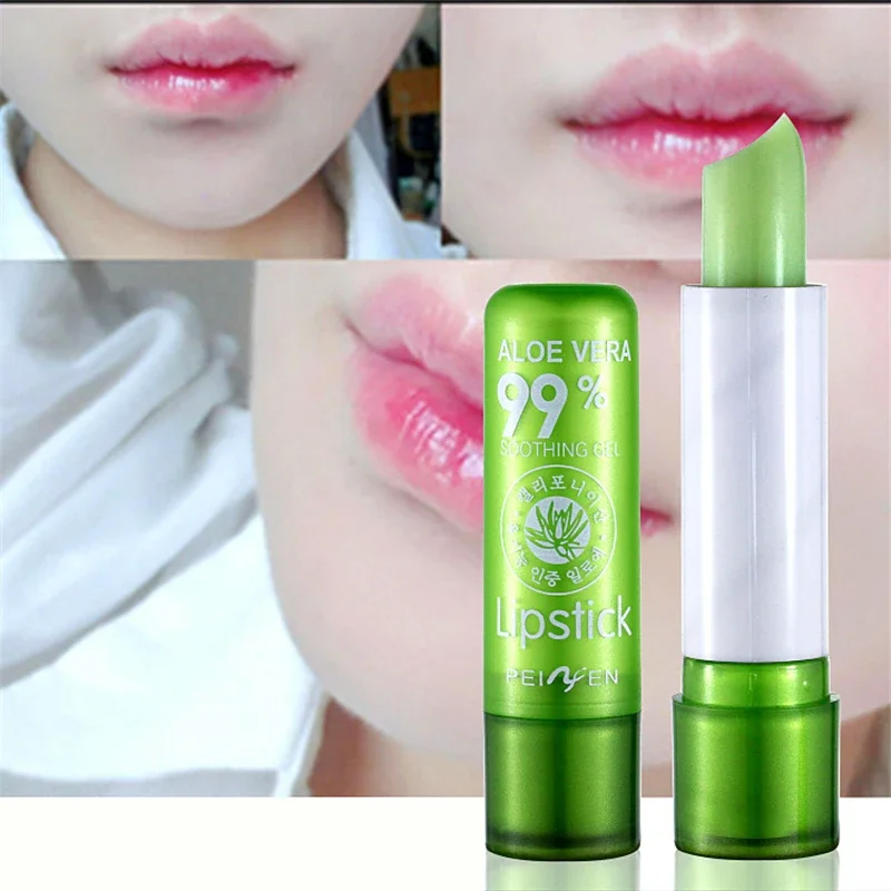 Moisture Lip Balm Long-Lasting Natural Aloe Vera Lipstick Color Mood Changing Long Lasting Moisturizing Lipstick Anti Aging HOT