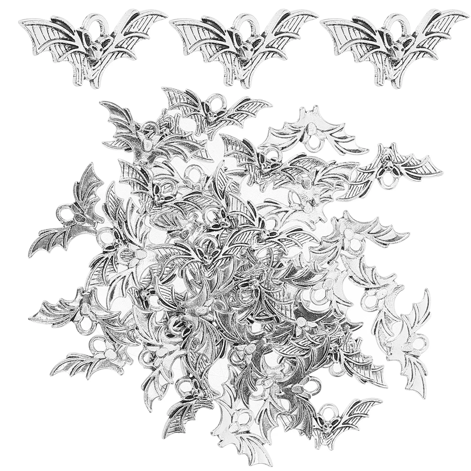 

100pcs Bat Vintage Metal Charm For Jewelry Making Diy Craft Pendant Decor Small Bat Charms Crafting Hanging Charms