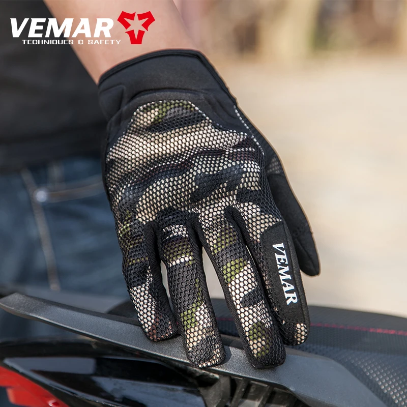 Vemar Camo 3D Mesh rękawice motocyklowe moda letnie oddychające poręczne rękawice motocrossowe męskie rękawice motocyklowe chroniące przed upadkiem