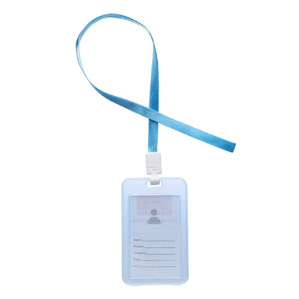 معرض غطاء بطاقة الطالب اسم العلامات حافلة حامل بطاقة الائتمان بطاقة العمل التجارية مزدوجة الوجهين حامل اسم الهوية الشفافة