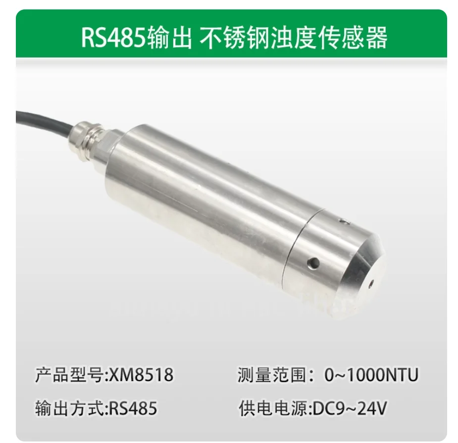 

Turbidity sensor Stainless steel probe RS485 Turbidity module Water muddy sewage mixed water quality liquid detector