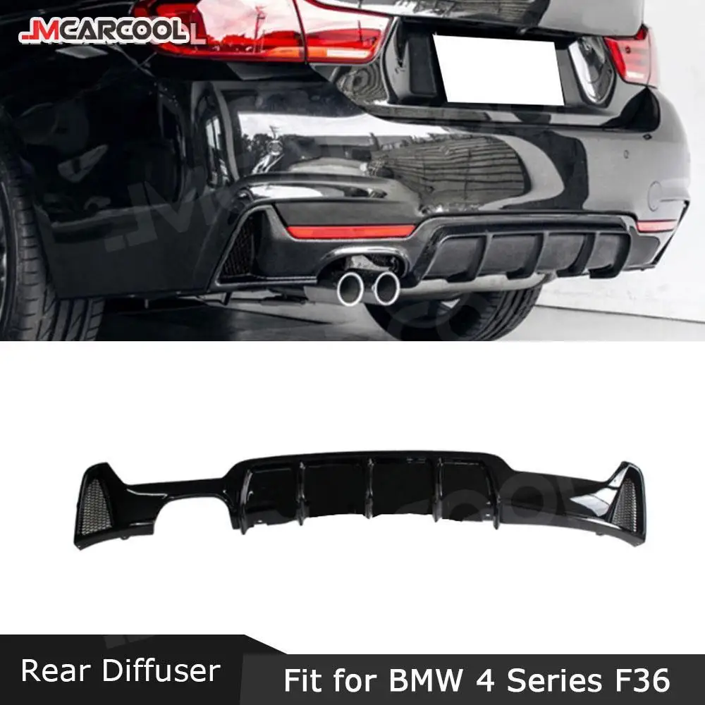 

ABS Carbon Look Rear Diffuser Spoiler For BMW 4 Series F32 F33 F36 M Sport 2014-2018 Gloss Black Bumper Cover Guard MP Style