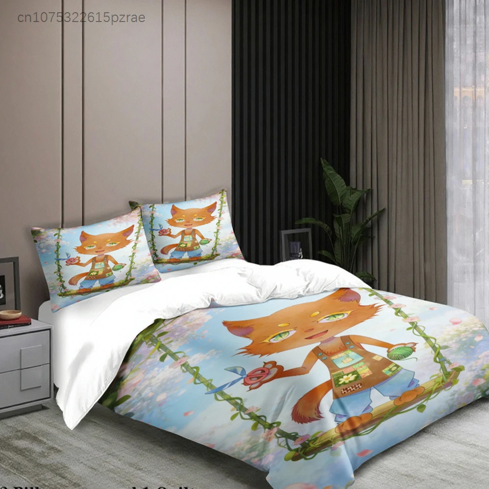 Softville Cozy Town Cute Fern The Quilt Fox Bedding Set With Duvet Cover & Pillowcase For Children's Bedroom Decor