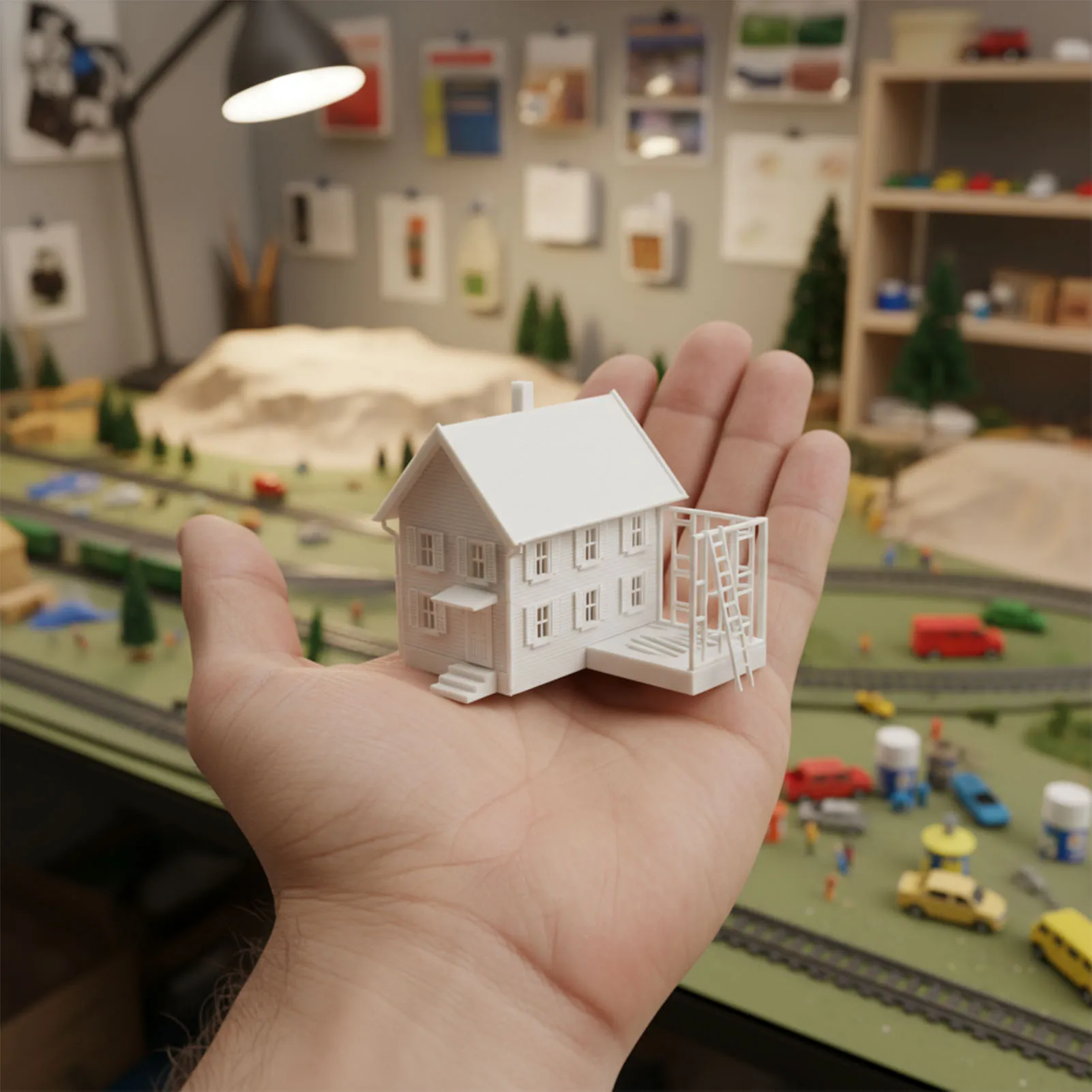 Evemodel N Modello in scala Dwelling House Kit smontato non verniciato edificio a due piani