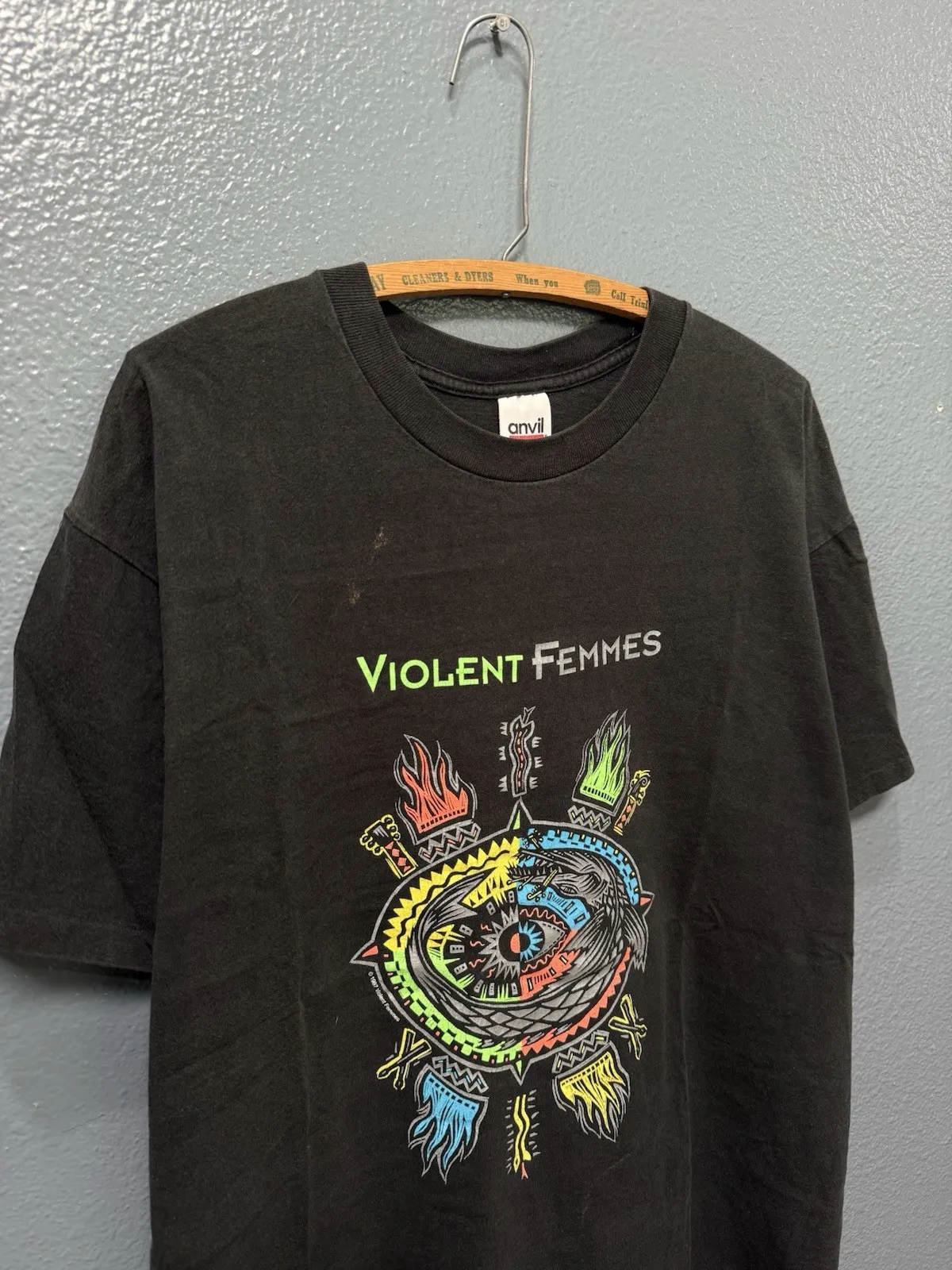 

Винтажная футболка 90-х The Violent Femmes с черной полосой, размер XL, наковальня