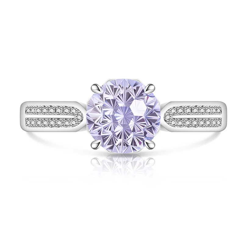 Schlichter, Dezent-Eleganter 925 Sterling Silber Dahliaschliff Hochkarätiger Diamant Mode Damenring Schmuck – Detail 12