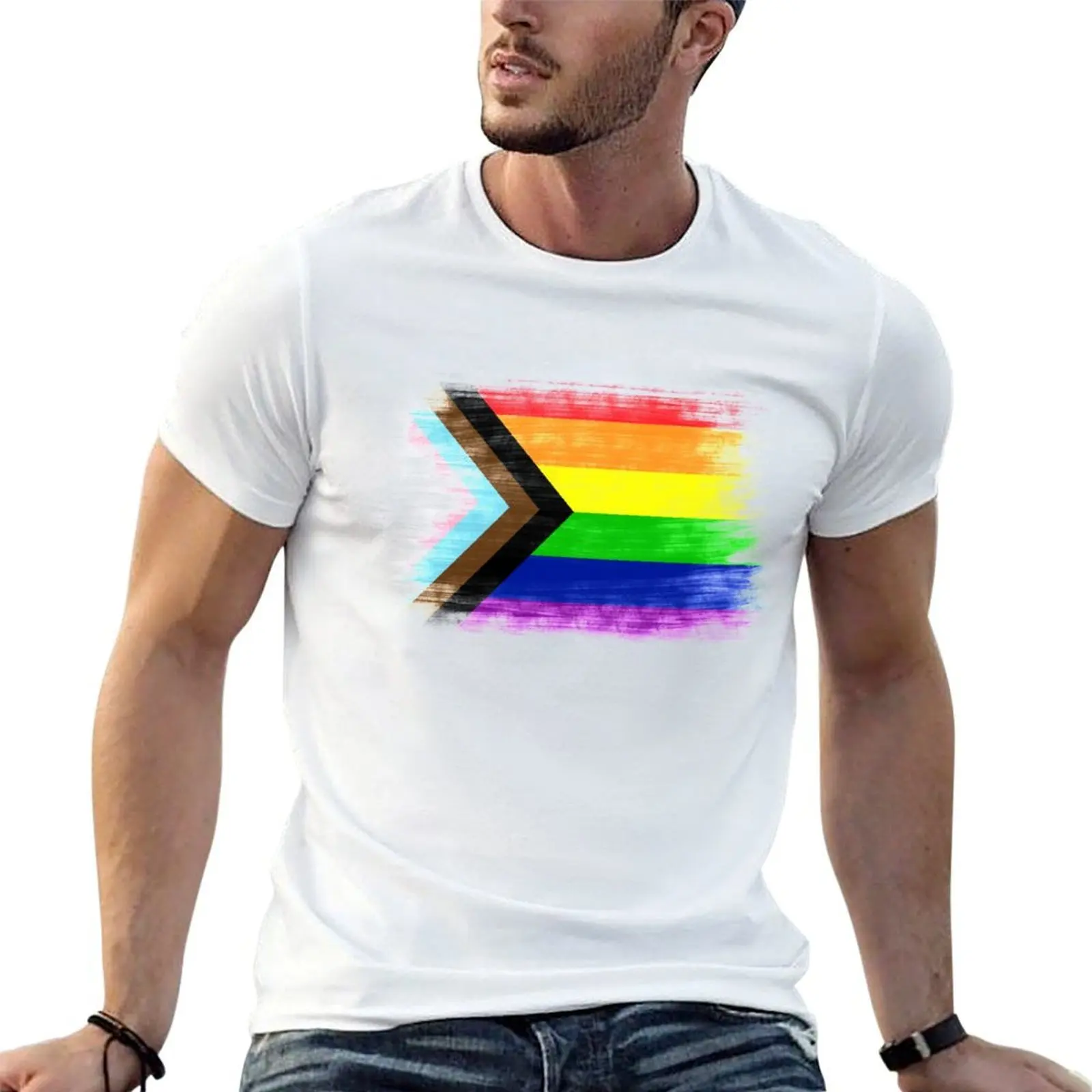 Progress flag T-Shirt clothes Personalized t-shirt mens vintage t shirts