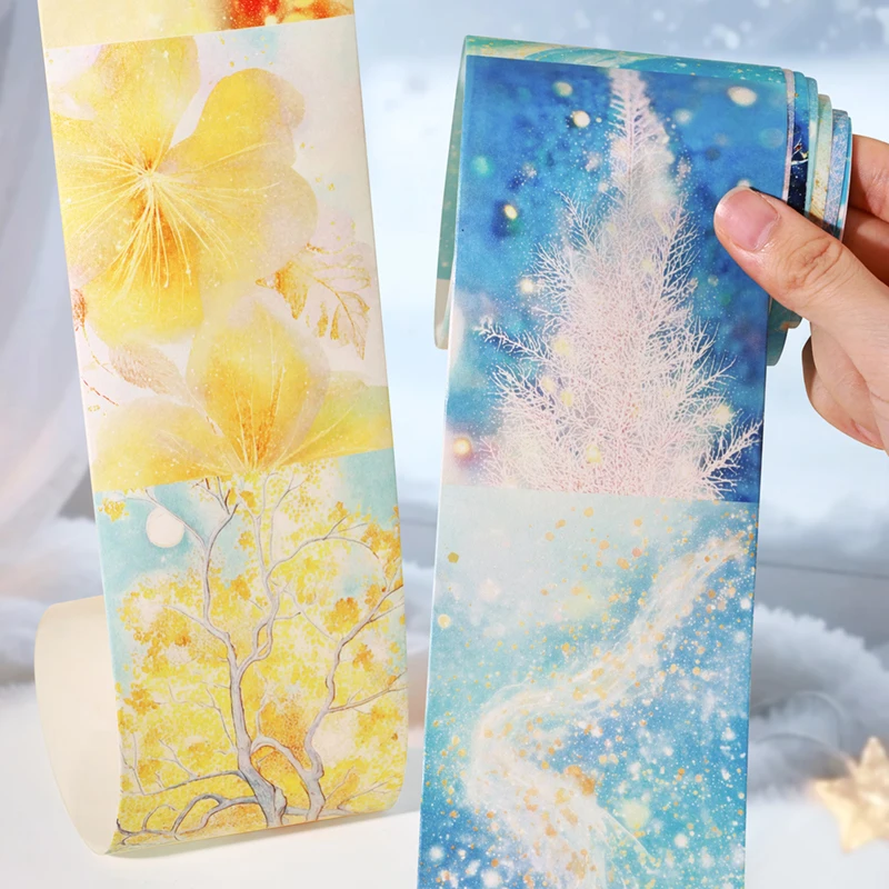 75mm*2m Four Seasons Scenery Tapes Sticker Creativity Scrapbook Hand Account Adhesive hand made Diy Junk Journal Supplies