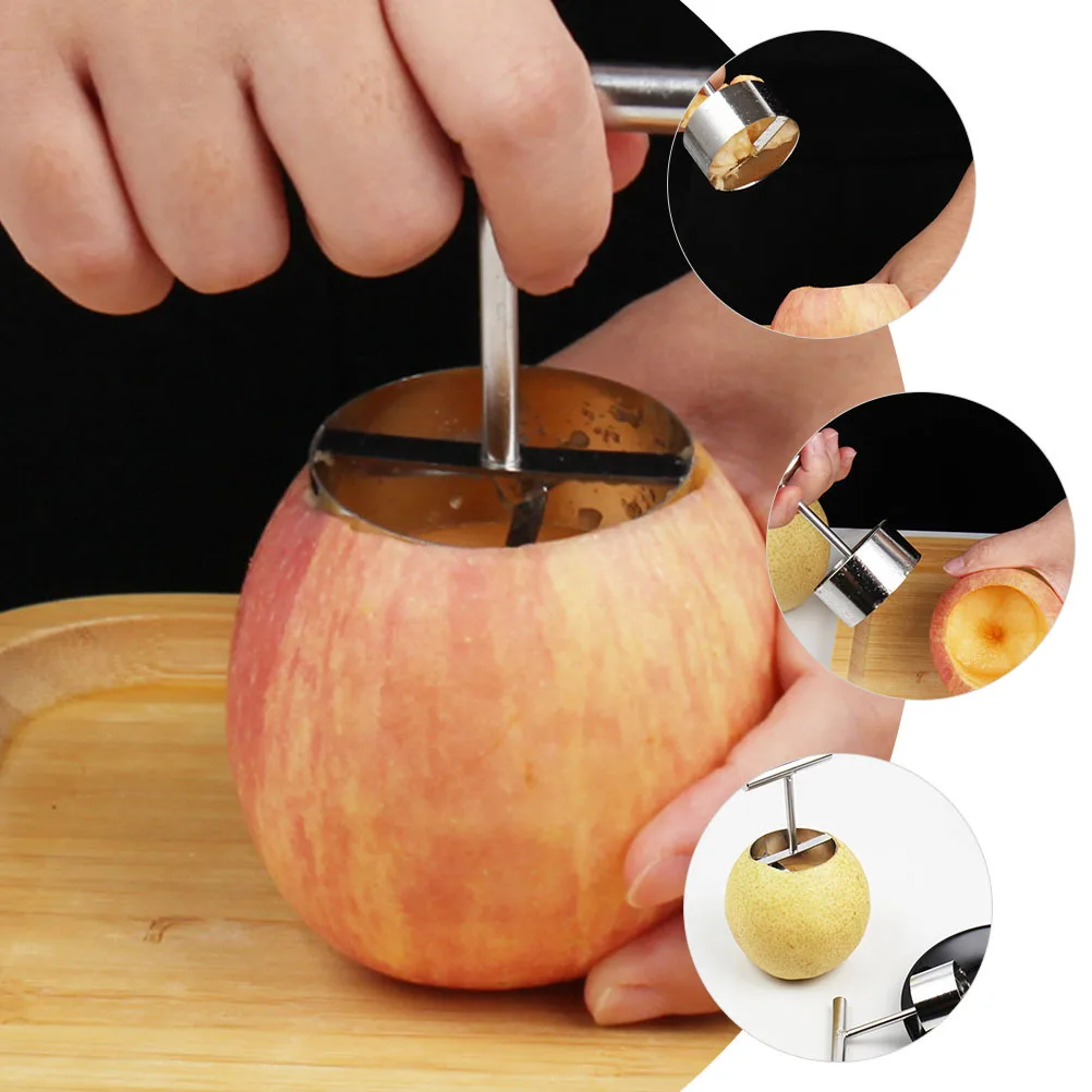 

2 Pcs Black Pepper Corer Fruit Remover Stainless Steel Pear Multifunctional Hole Digger