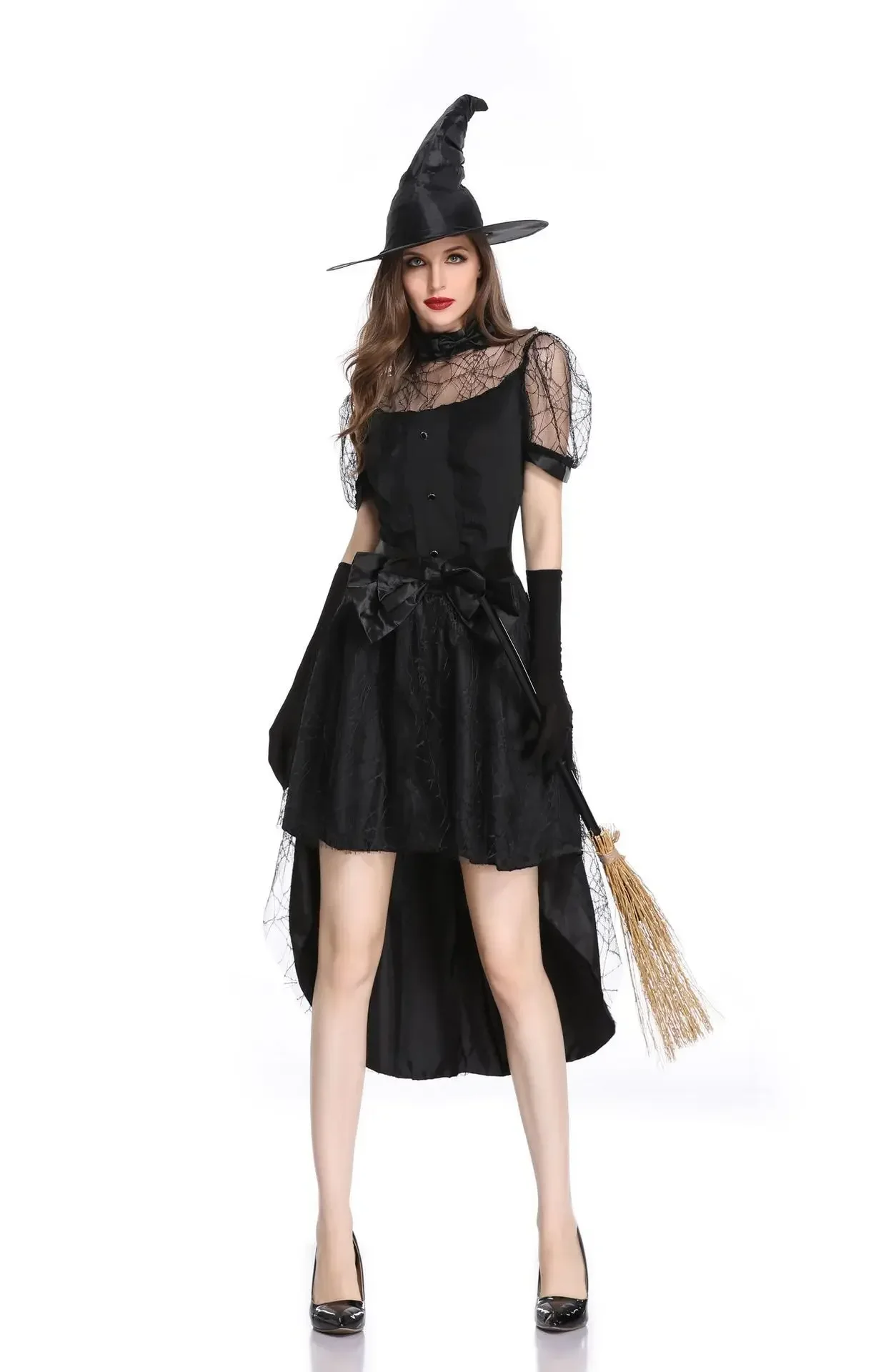 COSPLAY Women Witch Costume Adult Women Magic Moment Sorceress Costume Witch Halloween Ghost Fancy Crape Dress